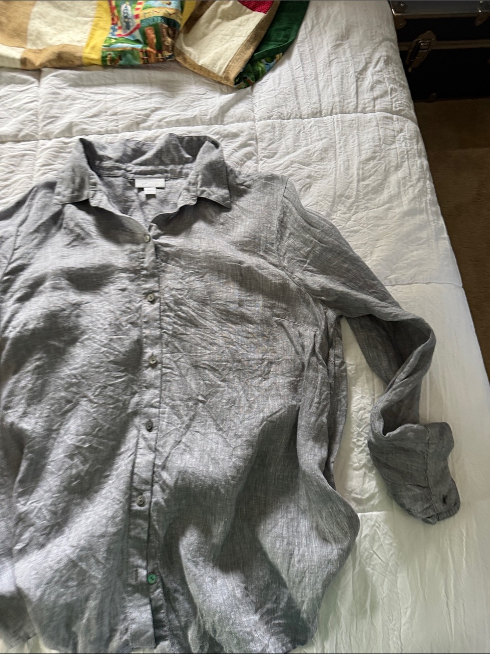 J. Jill Gray Linen Button-Down Shirt